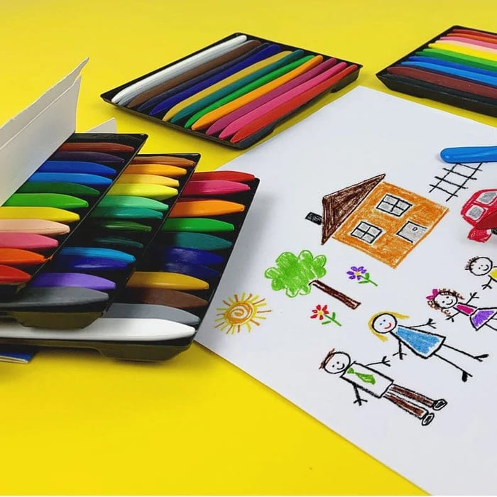 36-color triangular crayons - non-toxic, washable colored oil pastel painting