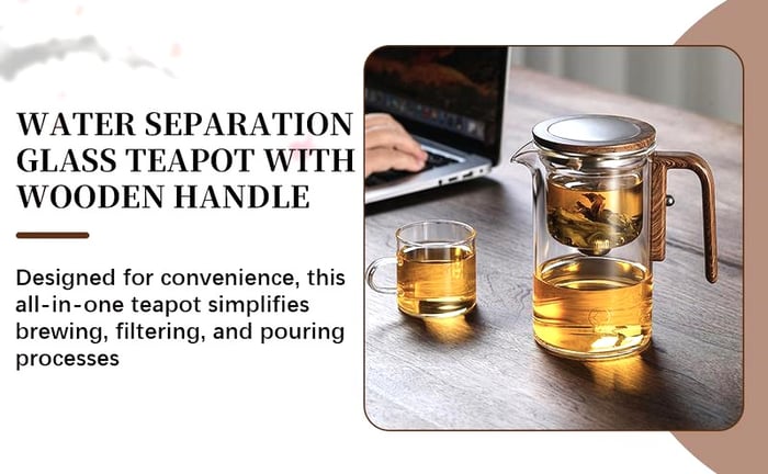 One Click Magnetic Teapot Separation Filtration Glass Tea Pot