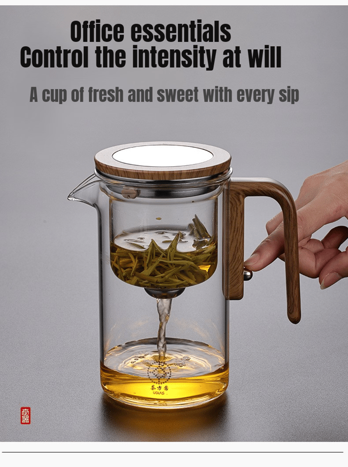 One Click Magnetic Teapot Separation Filtration Glass Tea Pot