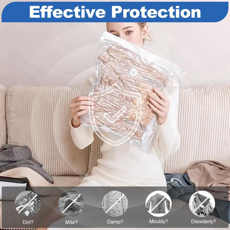 🔥12 Pack Compact Vacuum Storage Bags with USB Electric Pump for Clothes