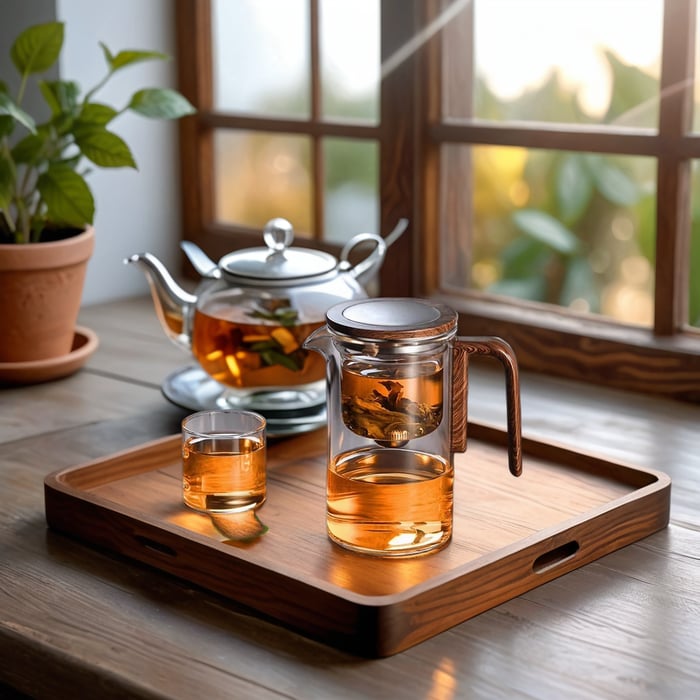 One Click Magnetic Teapot Separation Filtration Glass Tea Pot