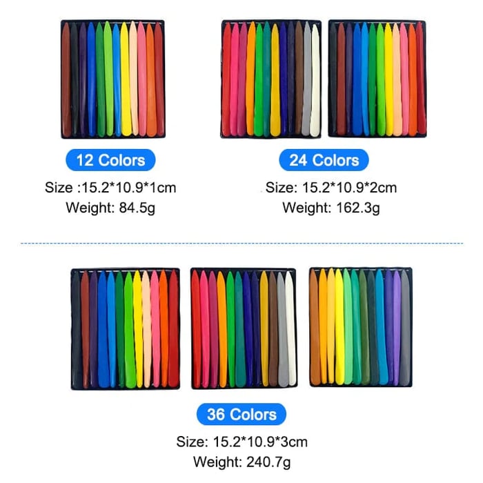 36-color triangular crayons - non-toxic, washable colored oil pastel painting