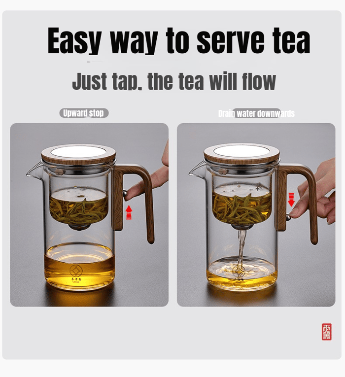 One Click Magnetic Teapot Separation Filtration Glass Tea Pot