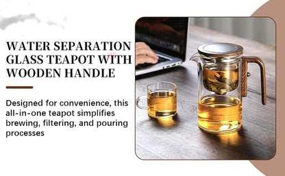 One Click Magnetic Teapot Separation Filtration Glass Tea Pot