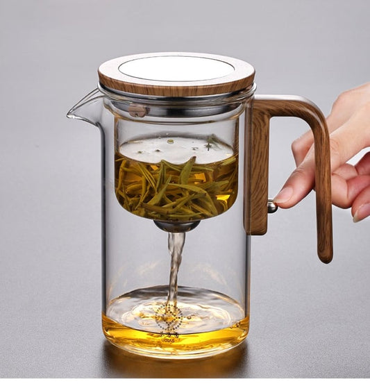 One Click Magnetic Teapot Separation Filtration Glass Tea Pot