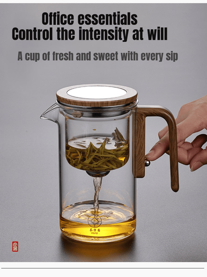 One Click Magnetic Teapot Separation Filtration Glass Tea Pot