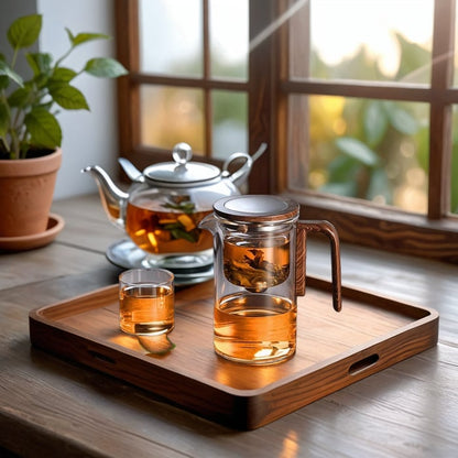 One Click Magnetic Teapot Separation Filtration Glass Tea Pot