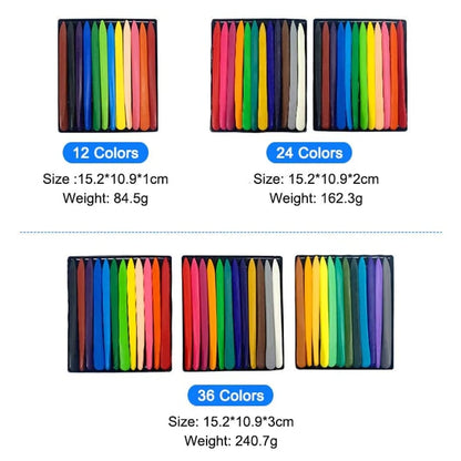 36-color triangular crayons - non-toxic, washable colored oil pastel painting