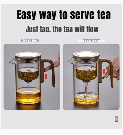 One Click Magnetic Teapot Separation Filtration Glass Tea Pot